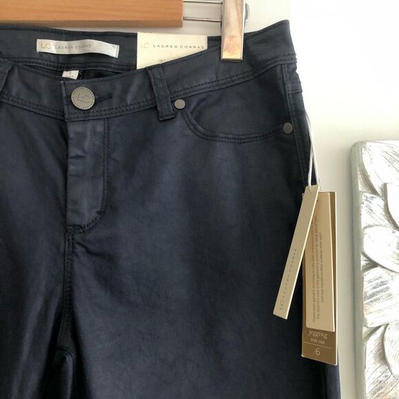 LC LAUREN CONRAD Mid-Rise Metallic Coated Denim Jeggings - Picture 4 of 8